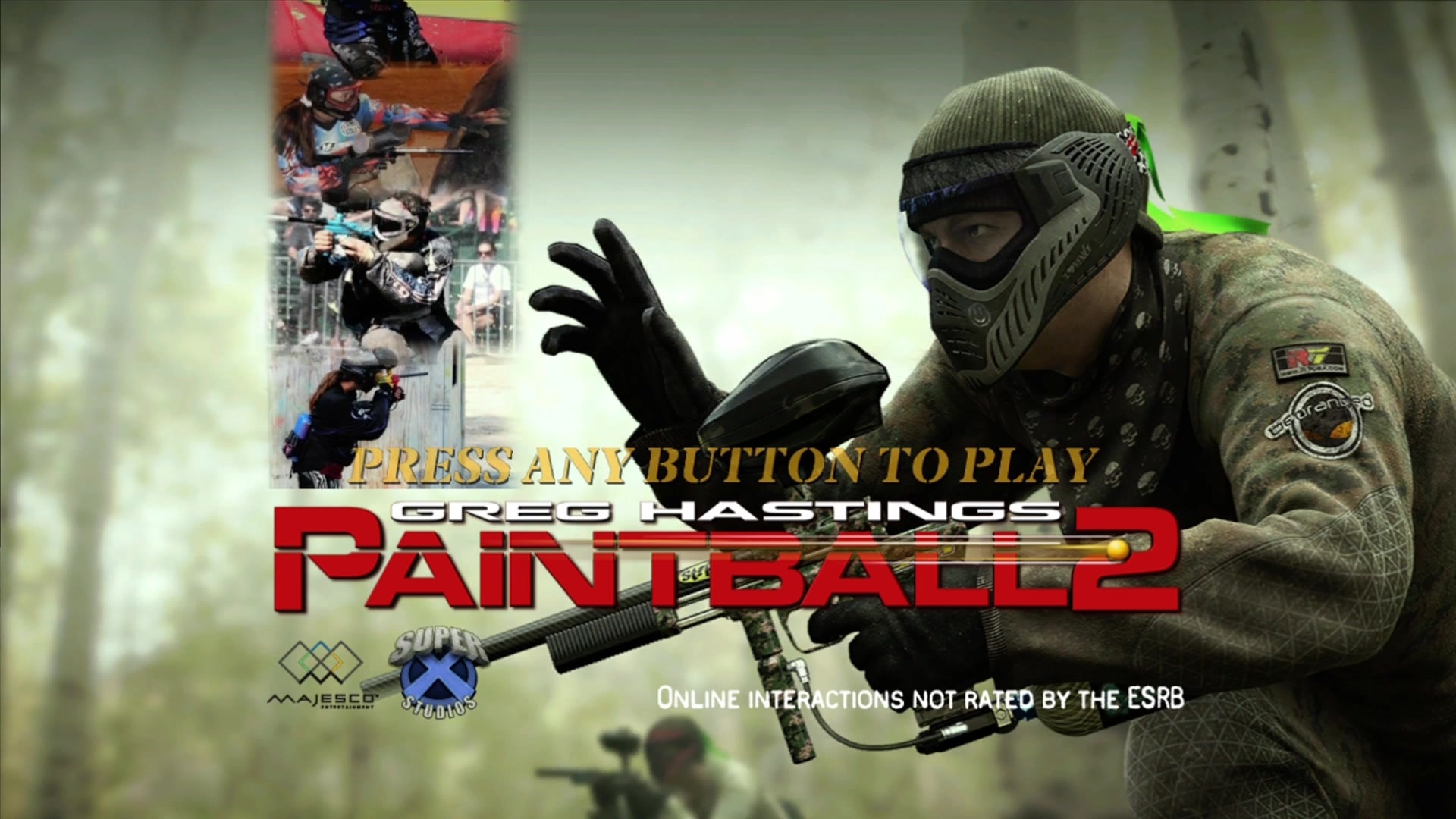 Greg Hastings Paintball 2 title screen for Xbox 360